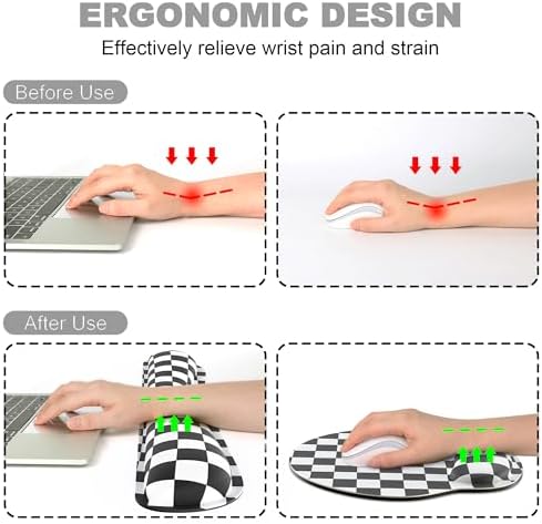 Ergonomic Mouse Pad with Wrist Rest and Keyboard Wrist Rest, Mousepad