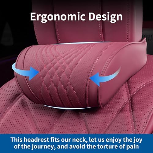 Seat Headrest Car Neck Pillow for Driving Memory Foam Red, 1 Pack