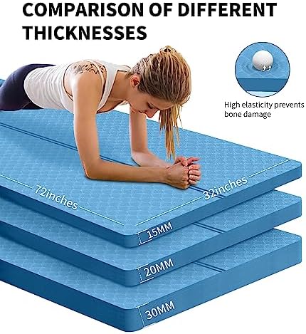 nuveti Large Exercise Mat - 15mm/20mm/30mm Thick Yoga Mat | Workout Mat for Fitness, Yoga, Pilates, Stretching & Floor Exercises for Women & Men with Free Carrying Bag