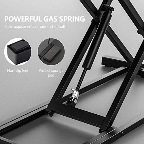 FITUEYES Height Adjustable Standing Desk 32” Wide Sit to Stand Converter