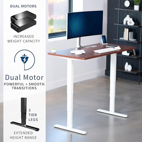 VIVO Dark Walnut 60 x 24 in Standing Desk, DESK-KIT-2W6D