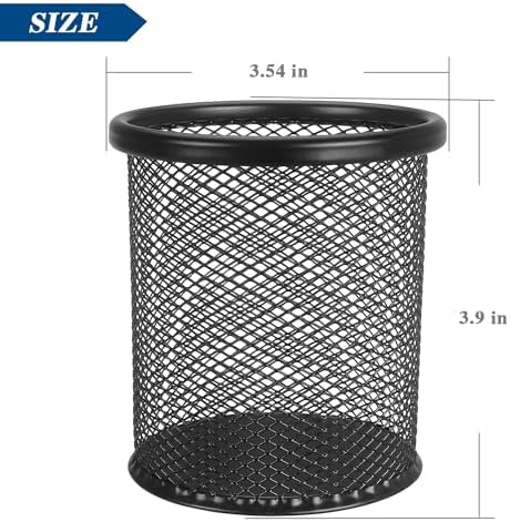 Tamaki Pen Holder Cup for Desk, Wire Mesh Pencil Cup Holder, Black