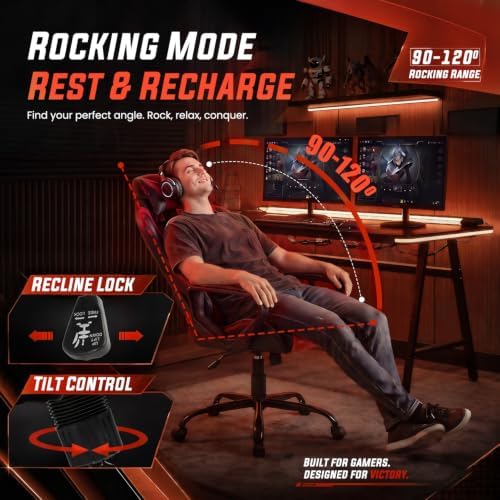 PayLessHere | Gaming Chair | Red | with Adjustable Lumbar Support