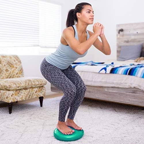 ProsourceFit Core Balance Disc, Inflatable Wobble Cushion with Hand Pump, Dual-Textured Non-Slip Surface for Core, Balance, and Stability Training, 14-inch