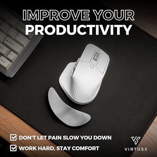 Virtusx Ergonomic Wrist Rest for Mouse, Right-Handed Gliding and Sliding Palm Wrist Support Pad, Carpal Tunnel and Pain Relief, Desk Accessories for Office Work, Gaming, Coding