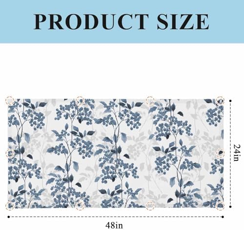 Blue Floral Plant Magnetic Fluorescent Light Covers for Ceiling Lights 2 x 4 Feet,Grey Modern Minimalist White Floral Spring Summer Office Classroom Kitchen Drop Ceiling Light Filter Covers 3 Packs