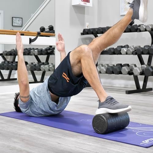 OPTP AXIS Firm Density Foam Roller – Round, Black, 12"L X 6"