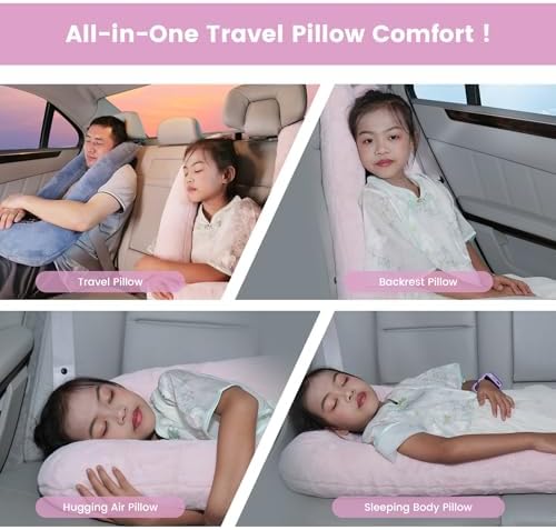 Keemall Inflatable Car Pillow for Kids & Adults, for Trips, Car Sleep &Naps