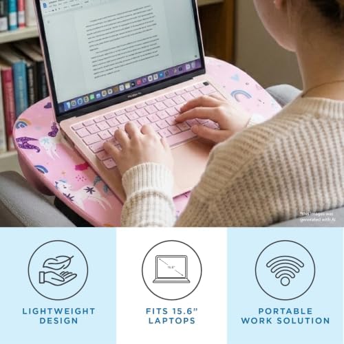 LAPGEAR MyStyle Lap Desk – Unicorn, Fits 15.6” Laptops