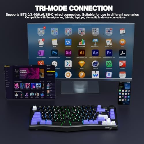 LEOBOG A75 Alice Ergonomic Wireless Mechanical Keyboard with Joystick Knob