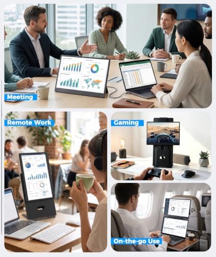 15.6” Laptop Screen Extender, 5 Modes & 360° Rotating Portable Monitor