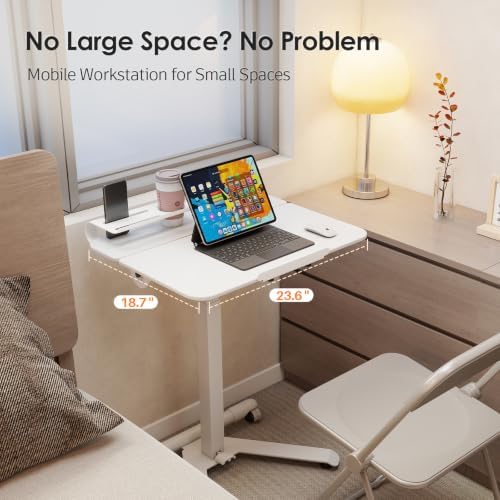 ROMOON Portable Standing Desk with Wheels, Height Adjustable Mobile Desk