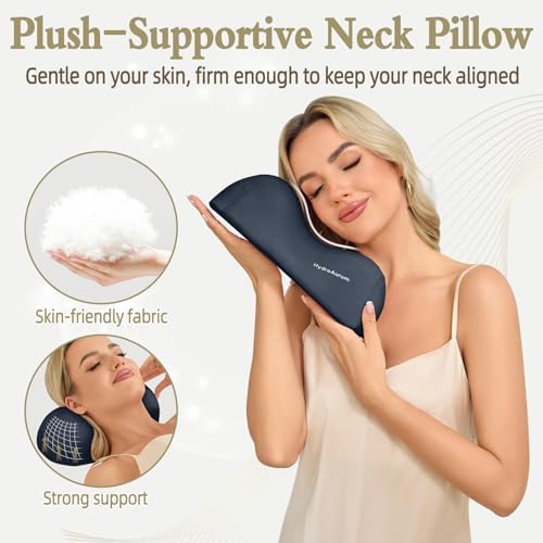 HydroAurum Cervical Neck Pillow, 100% Memory Foam Neck Roll Pillow for Neck and Shoulder Pain Relief, Orthopedic Support for Office Workers, Drivers & Yoga