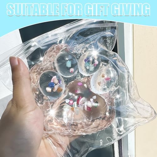 Big Taba Squishy Paw, 4.2in Clear Cat Paw Squeeze Toys, Sticky Squishy Toy