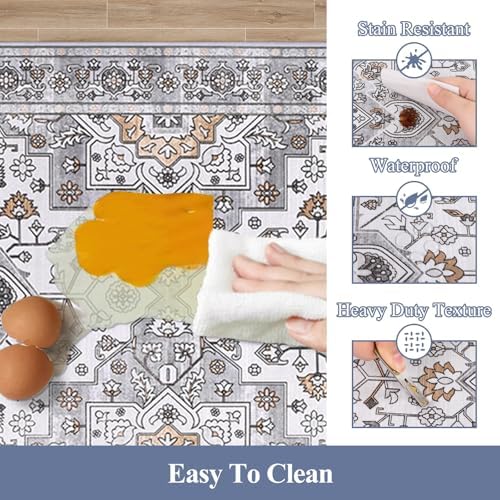 HEBE Anti Fatigue Kitchen Rugs Set of 2, Cushioned Kitchen Mats for Floor
