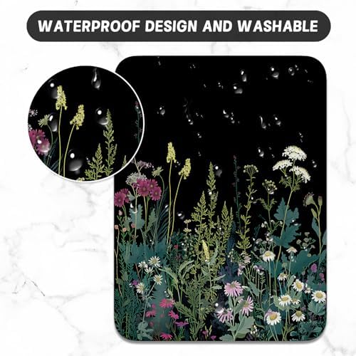 Small Mouse Pad, Mini Mouse Pad 6 x 8 Inch, Thick Rubber Waterproof Mouse Mat, Cute Mousepad for Women Men Wireless Mouse Laptops Home Office, Blooming Flowers