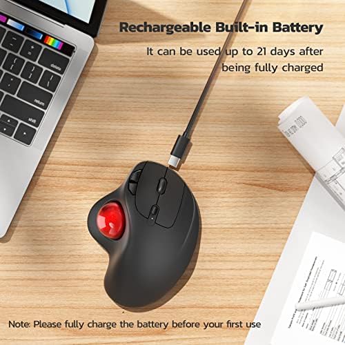 Nulea M501 Wireless Trackball Mouse Ergonomic Thumb Control,4 DPI Levels
