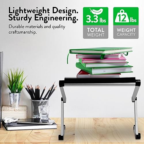 Uncaged Ergonomics Book Stand, Adjustable Laptop Stand for Desk (Silver)
