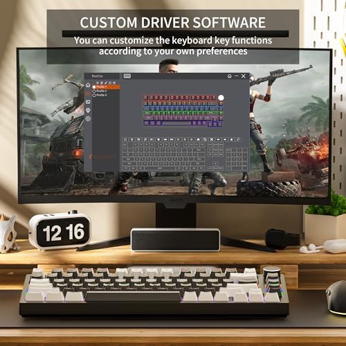 Newmen GM326 Mechanical Keyboard,75% Percent Gaming Keyboard,Wired Keyboard