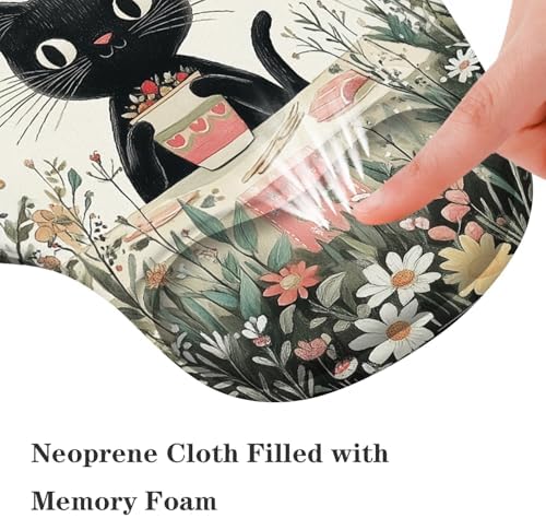 Cute Cat Mouse Pad with Wrist Support+Cup Mat