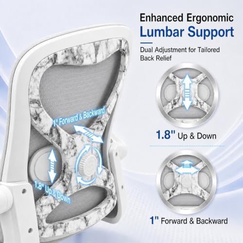 Ergonomic Home Office Chair, 4-Way Lumbar, Thick Cushion, 330LBS