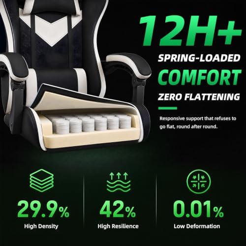 Gaming Chair Ergonomic Gamer Computer Office Chair,Footrest Lumbar Support