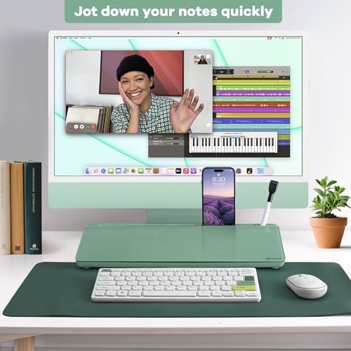 Varhomax Glass Desk Whiteboard with Storage