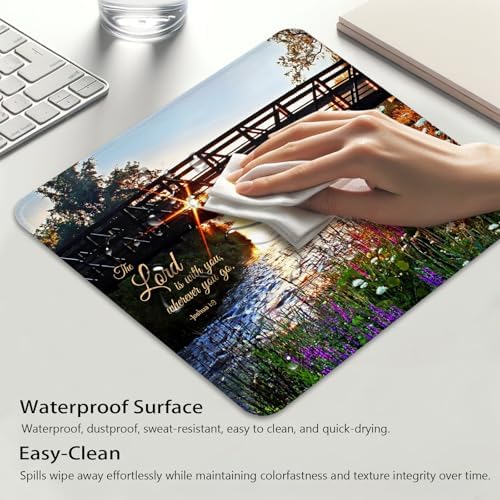 The Lord is with You Wherever You Go Mouse Pad, Christian Quote Desk Mat