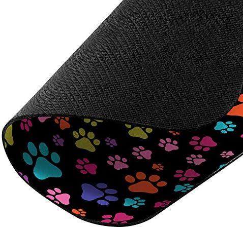 Non-Slip Rectangle Mousepad, WIRESTER Multicolor Paws Dog Mouse Pad for Home, Office and Gaming Desk