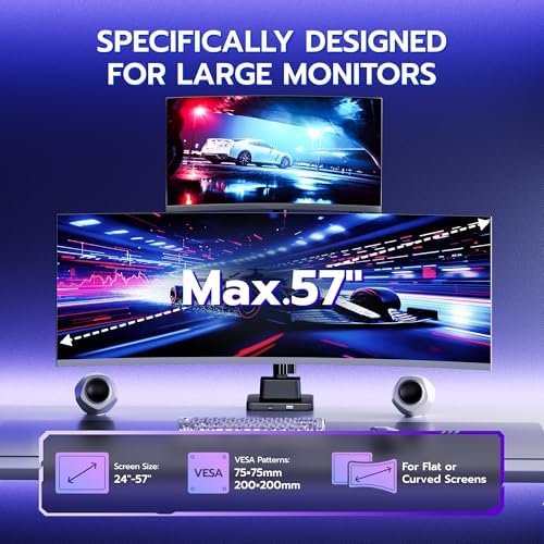 ARES WING Heavy-Duty Gas Spring Dual Ultrawide Monitor Arm57 60Lbs USB VESA