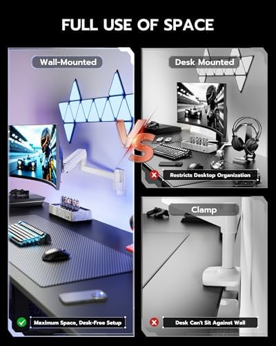 ARES WING Monitor Wall Mount for 24-57 Inch Ultrawide Screen, White