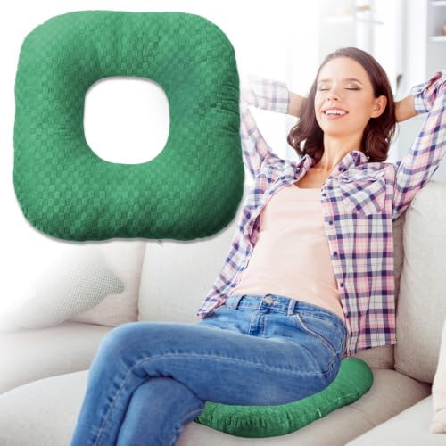 Donut Pillow for Tailbone Pain, Hemorrhoid Pillow (Green)