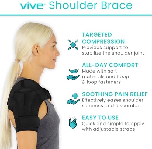 Vive Shoulder Brace for Women - Injury Recovery Compression Support Sleeve