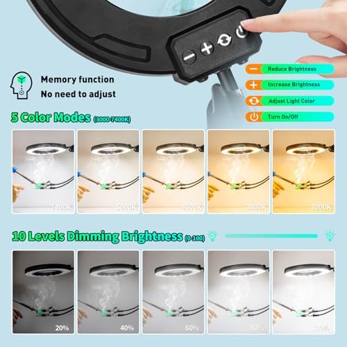 12X Magnifying Glass with Light and Stand, Soldering Helping Hands