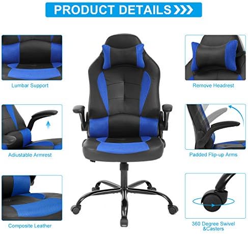 Meet perfect Ergonomic Gaming Chair with Lumbar Support, Blue