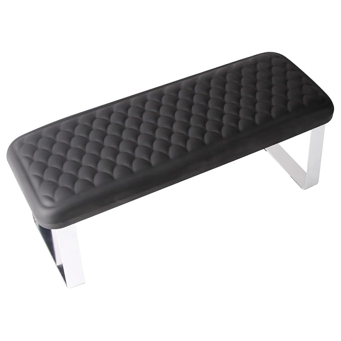 Arm Rest for Nails Tech, BORNBYME Update PU Leather Fish Pattern Hand Nail Foot Stand Rest for Manicure & Pedicure,Black