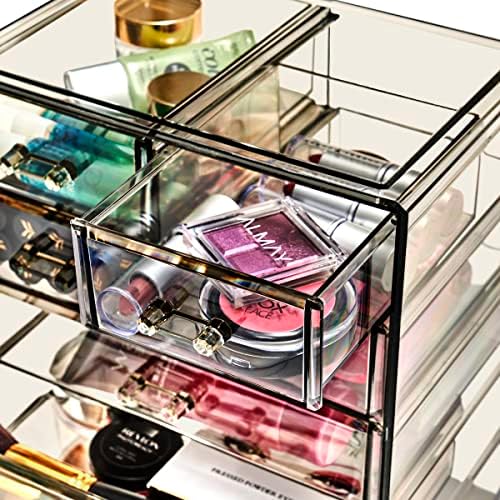 Sorbus 7-Drawer Makeup Organizer with Small & Wide Drawers (Black Jewel)