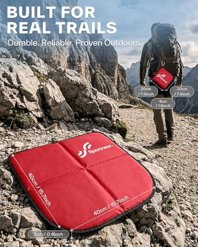 Sportneer Sitting Pad, Lightweight Waterproof Folding Seat Pad for Backpacking, 15.75'' x 15.75'' Portable Camping Seat Mat for Hiking, Picnics & Outdoor Use