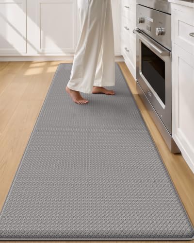 Color&Geometry Wide Kitchen Floor Mat 24x87 Anti Fatigue Easy Clean, Grey