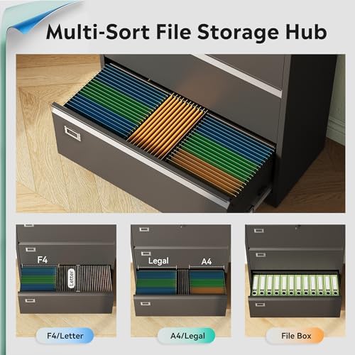 DEVAISE 3 Drawer Lateral File Cabinet for Home Office, Assembly Required