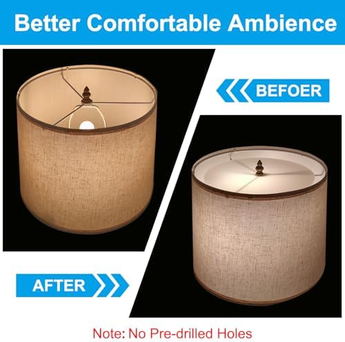 PATIKIL Lampshade Diffuser, 2 Pack 13" Diameter Round Diffuser for Drum Lampshades Pendants Light, DIY Light Shield, Frosted White