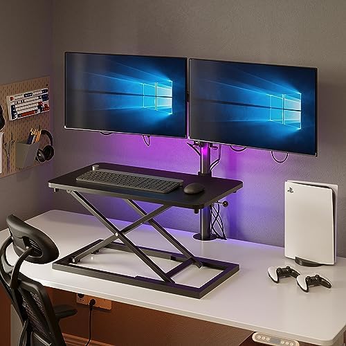 Decoholic 24 inch Height Adjustable Standing Desk Converter（Black）