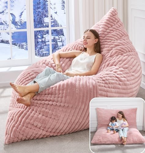 Hobestluk Adult Bean Bag Chair 3 in 1 Convertible Large Bean Bag Sofa