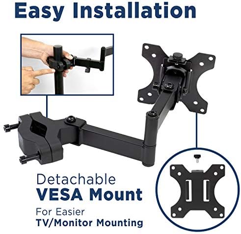 Mount-It! Universal Full Motion Steel Pole Mount with Articulating Arm and Removable VESA Plate for 17 to 32 Inch Monitors & TVs, VESA 75x75 & 100x100 Compatible, Black (MI-391)