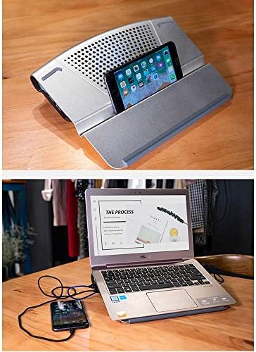 Laptop Radiator External Extraction，Laptop Stand, Portable Tilted Elevated Riser with Non-Slip Pads and Front Lip for & Notebook