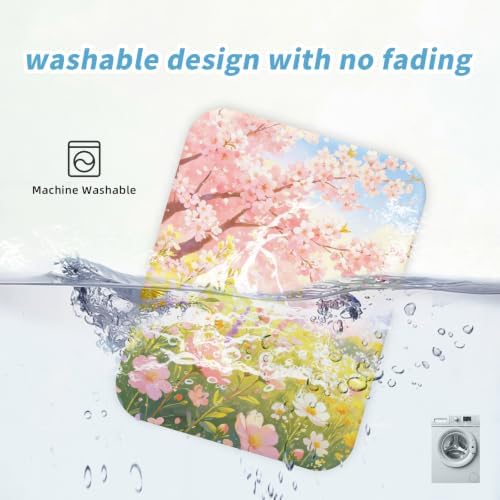 Small Mouse pad, with Edge-Sewn Design, extends Service Life by Twice, occupying the Optimal Size for the Mouse and Wrist Position. (Cherry Blossoms)