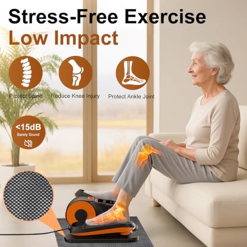 Under Desk Elliptical for Office Pedal Exerciser Electric 12-Speeds
