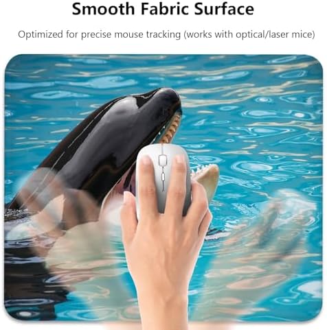 Orca Killer Whale Mouse Pad, Bright Blue Ocean Water Cute Desk Mat