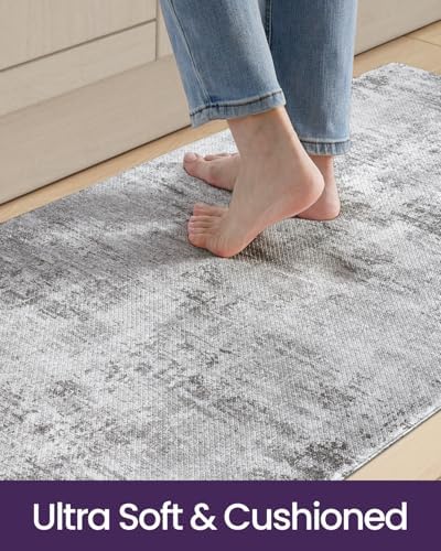DEXI Kitchen Floor Mats Cushioned Anti Fatigue Runner, 23x86 Dark Grey