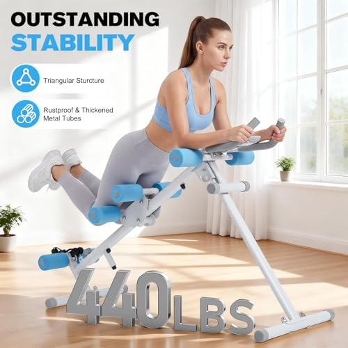 DERACY Ab Workout Machine Adjustable Ab Trainer Abdominal Trainer for Home Gym Foldable Ab Crunch Machine for Core 440 LBS